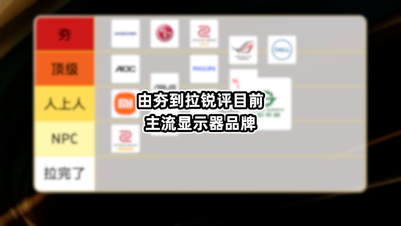 由夯到拉锐评目前主流显示器品牌