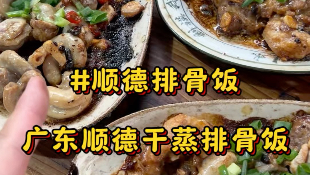 在广东顺德蓉边村里吃12元一盘的干煸排骨饭，偏咸酱汁但配饭嘎嘎香，全是街坊烟火味！#顺德美食#干逼排骨#蓉边排骨饭#顺德排骨饭