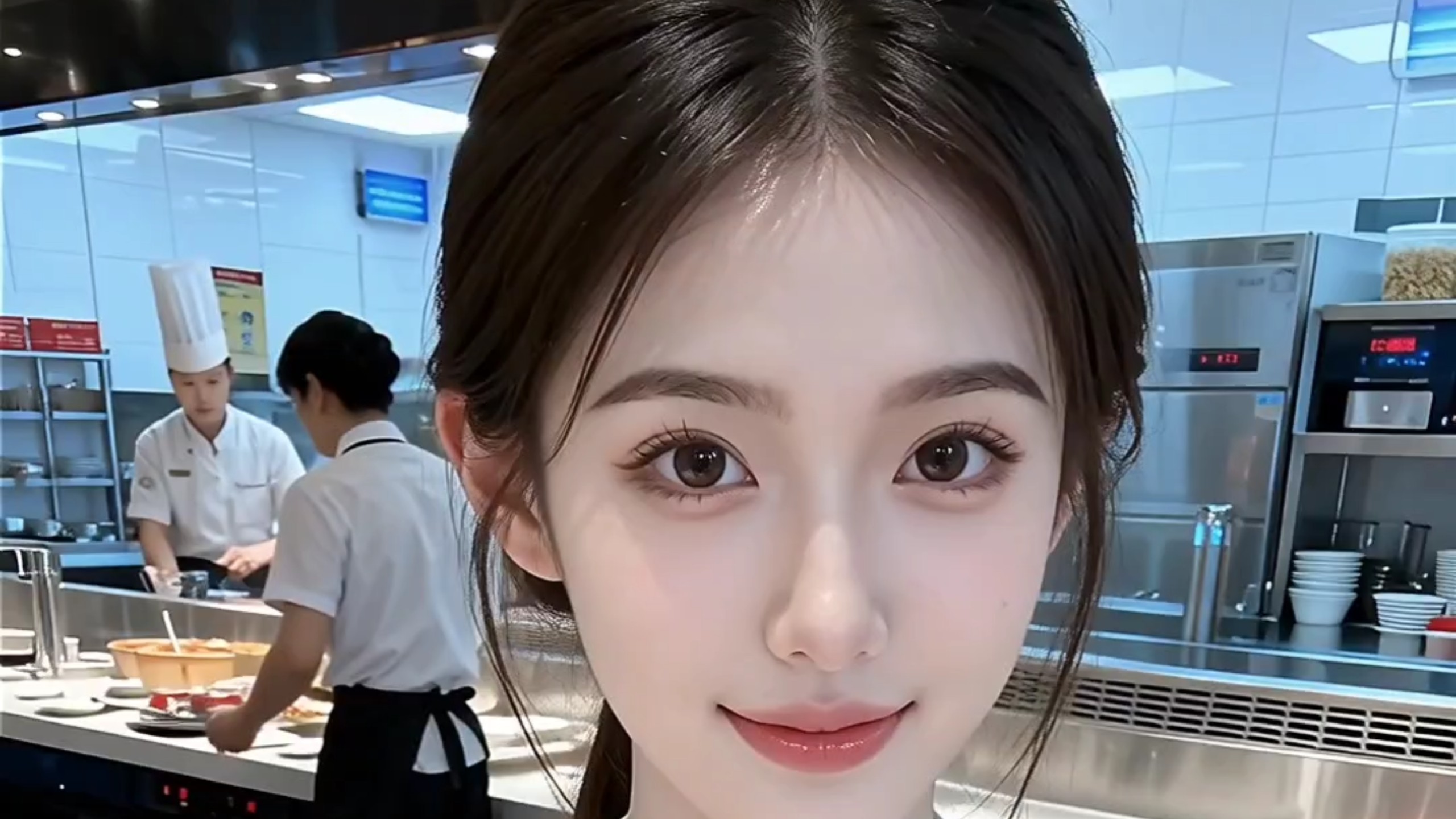 AI 漂亮服务员小妹接吻(第一弹)