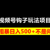 视频号钩子玩法项目，简单粗暴日入500+不是问题，新手必看