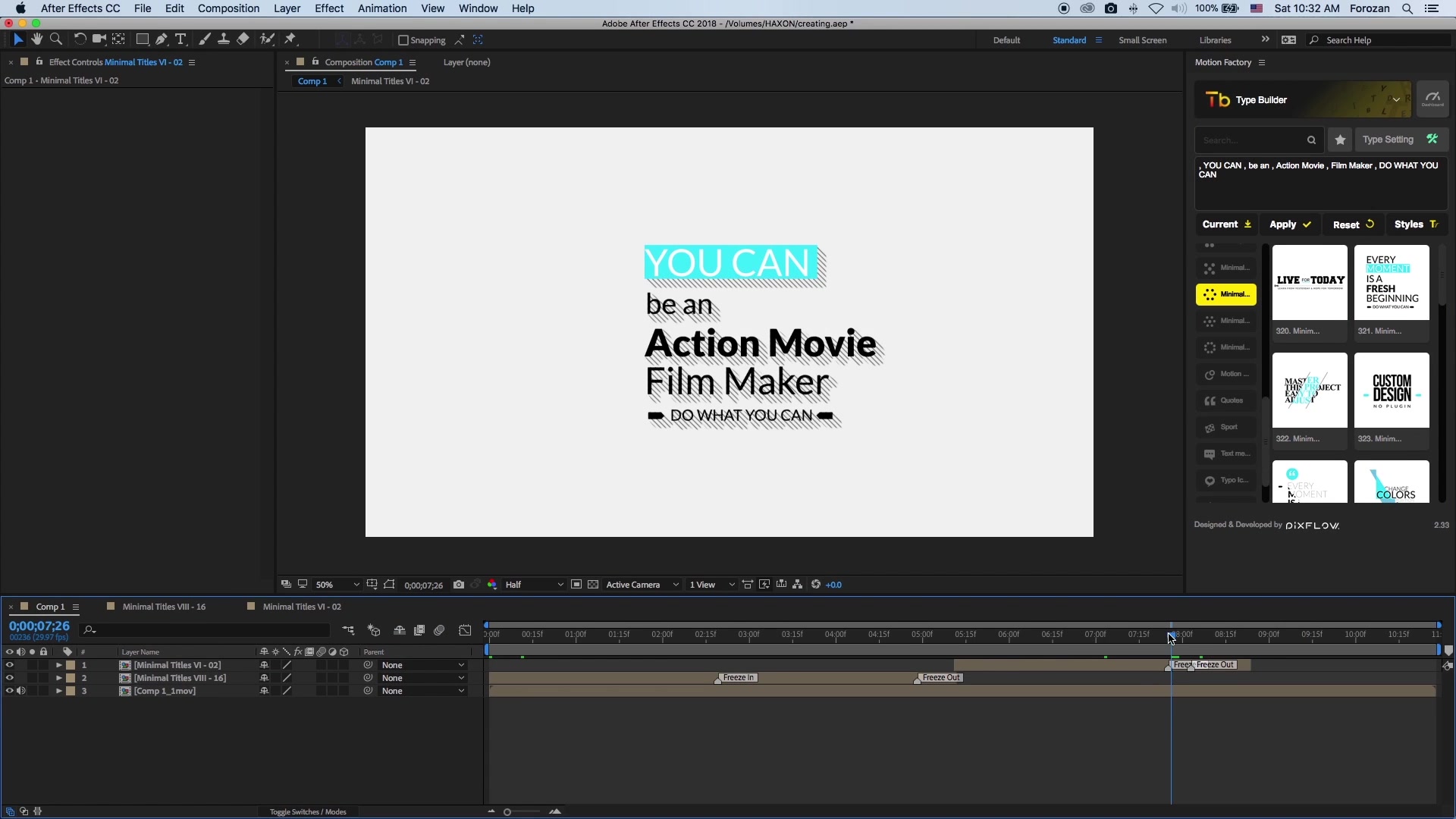 ae运动图形工厂使用教程英文版motionfactory