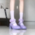 竟然还有紫色的猪腰子鞋