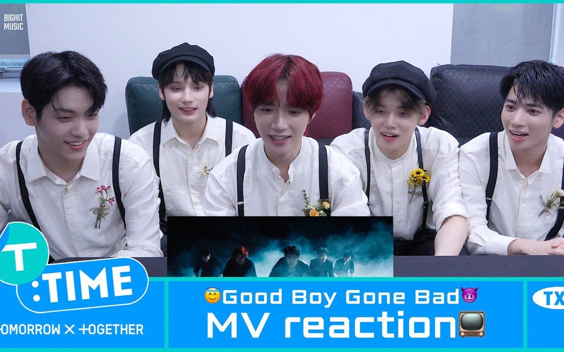 【TXT记录库·中字】220510 [T:TIME] 'Good Boy Gone Bad' MV reaction - TXT