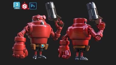 【<em class="keyword">3DMAX</em>角色建模】原来卡通机器人建模这么简单啊，<em class="keyword">3dmax</em>零基础入门必学教程！！！