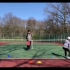 11岁小学生的网球练习