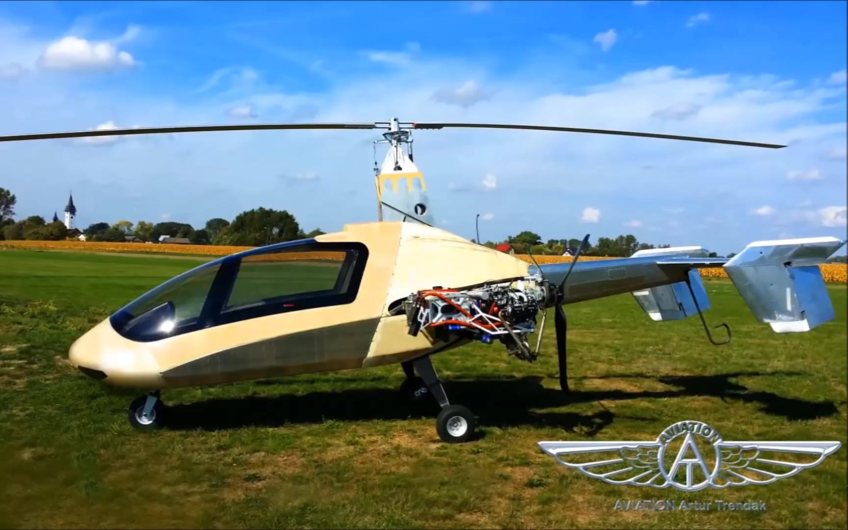 转载_波兰双推桨自转旋翼机  4seat, 2engined, twin rotor gyrocopter the Fusioncopter FC4