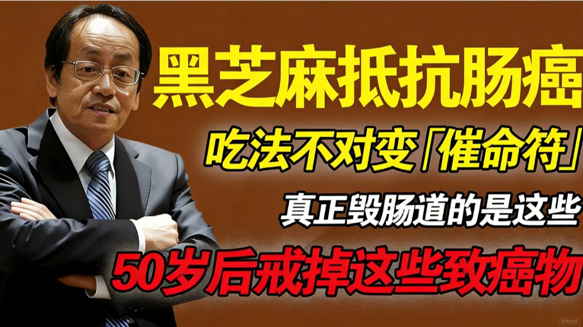 黑芝麻是肠癌克星？黑芝麻只是辅助？真正毁掉肠道的是这些！50 岁后一定要戒掉的「致癌物」。# 倪海厦 #中医养生 #经方 #大肠癌预防 #阳气 #黑芝麻吃法