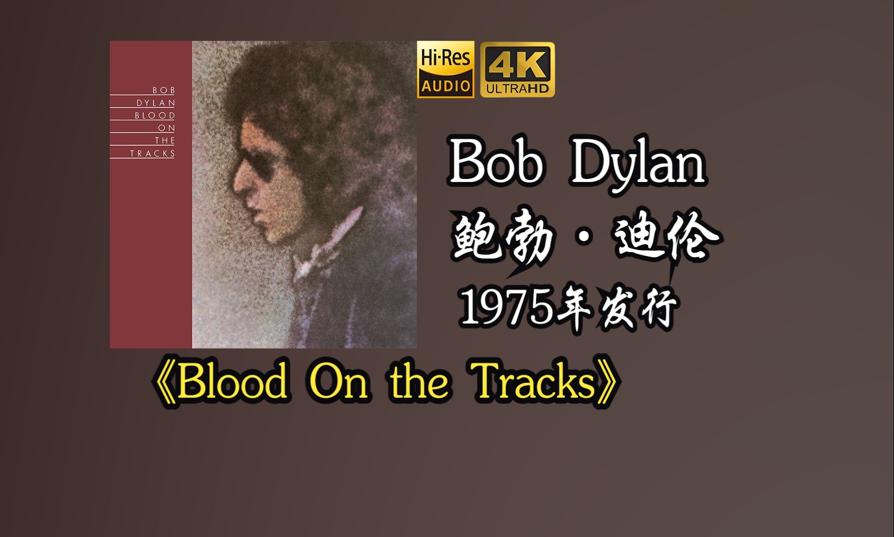 Bob Dylan/鲍勃·迪伦《Blood On the Tracks》专辑1975年发行，2015年，该专辑入选格莱美名人堂【HiRes 24/96】
