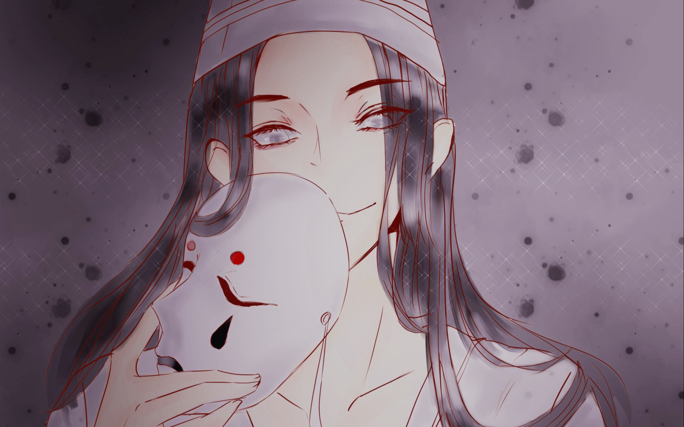 【板绘sai】天官赐福 白衣祸世 当白无相摘下面具_哔哩哔哩_bilibili