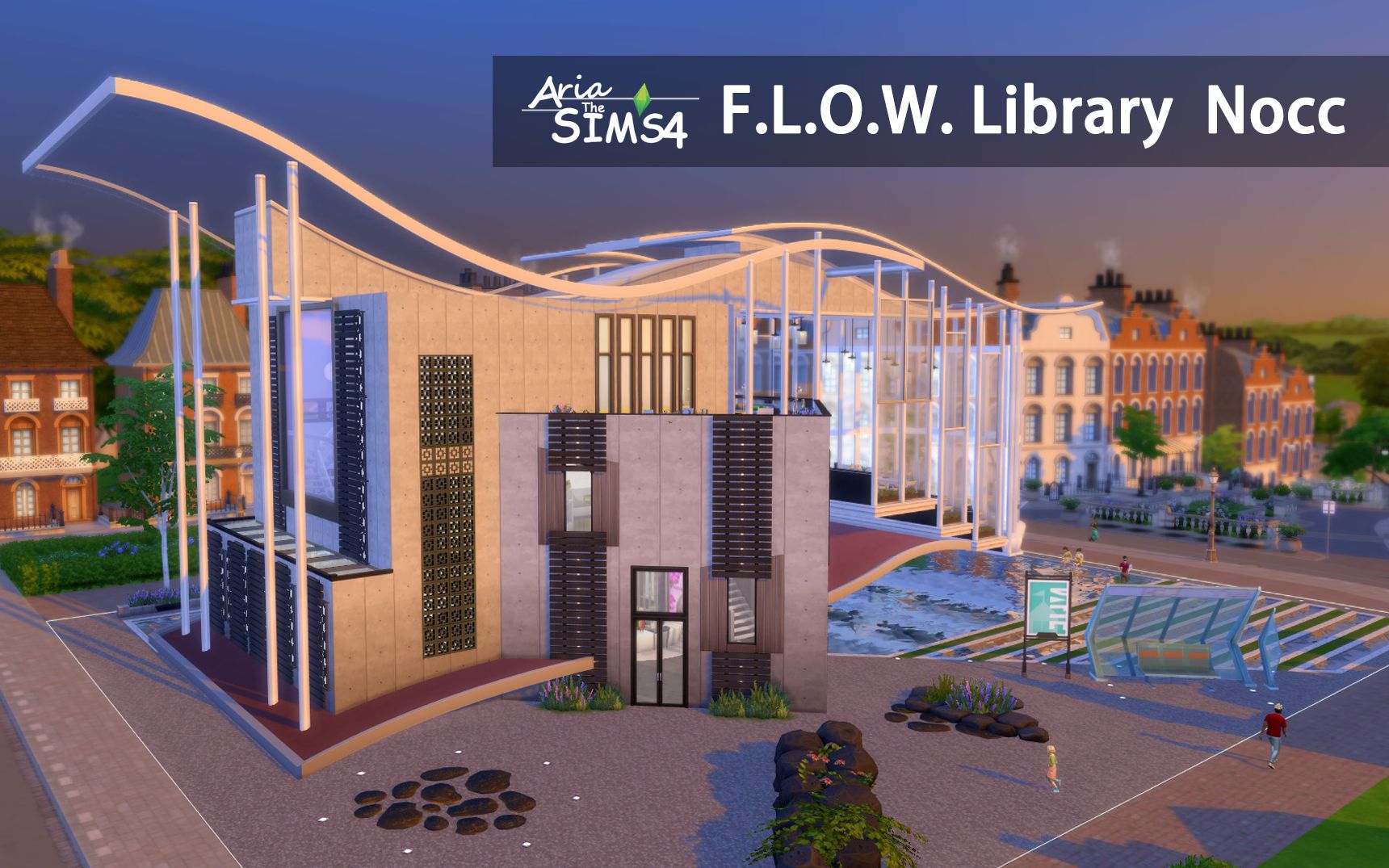 Aria | 模拟人生4速建 | F.L.O.W. Library Nocc 大学图书馆哔哩哔哩bilibili