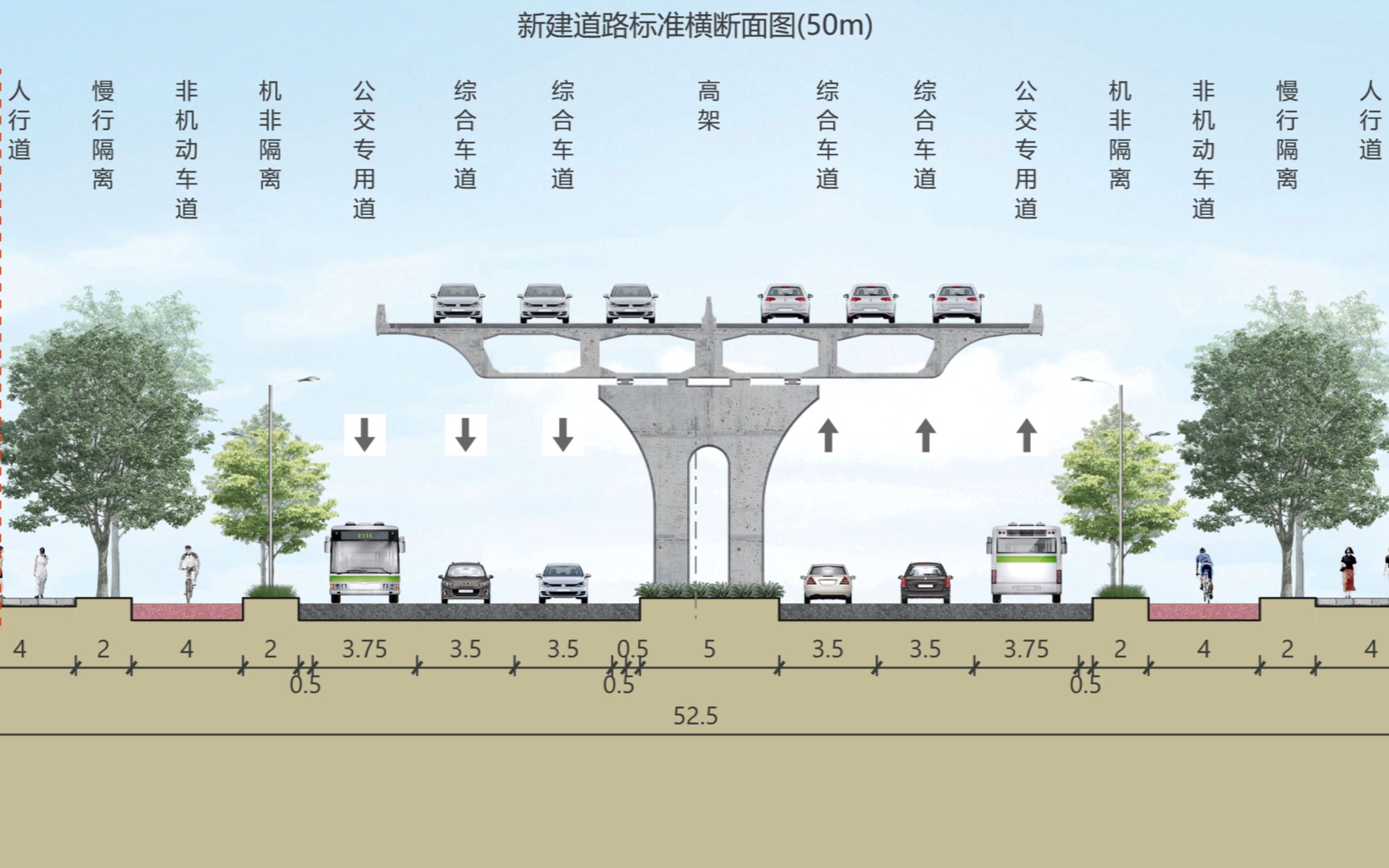 济安市政道路横断面图绘制渲染模板设计软件无水印免安装-淘宝网