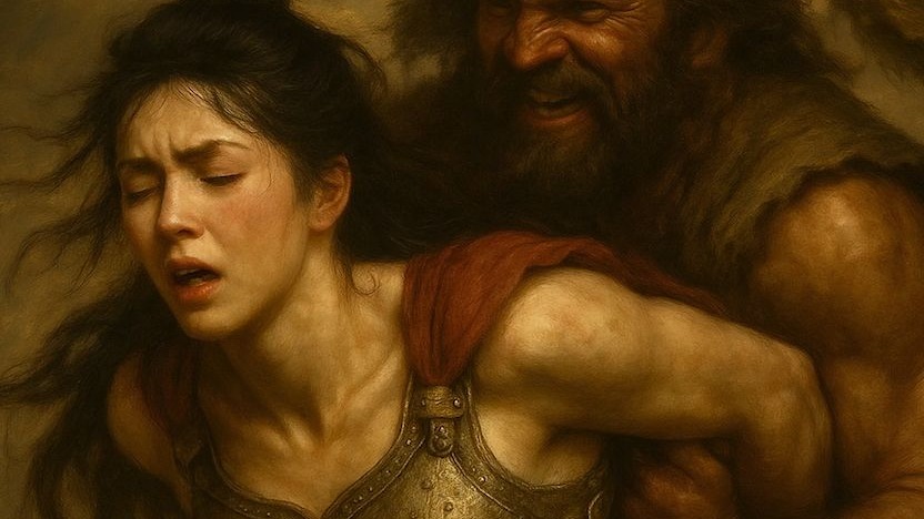 古战场女战士被俘系列之农耕vs游牧2（油画版）