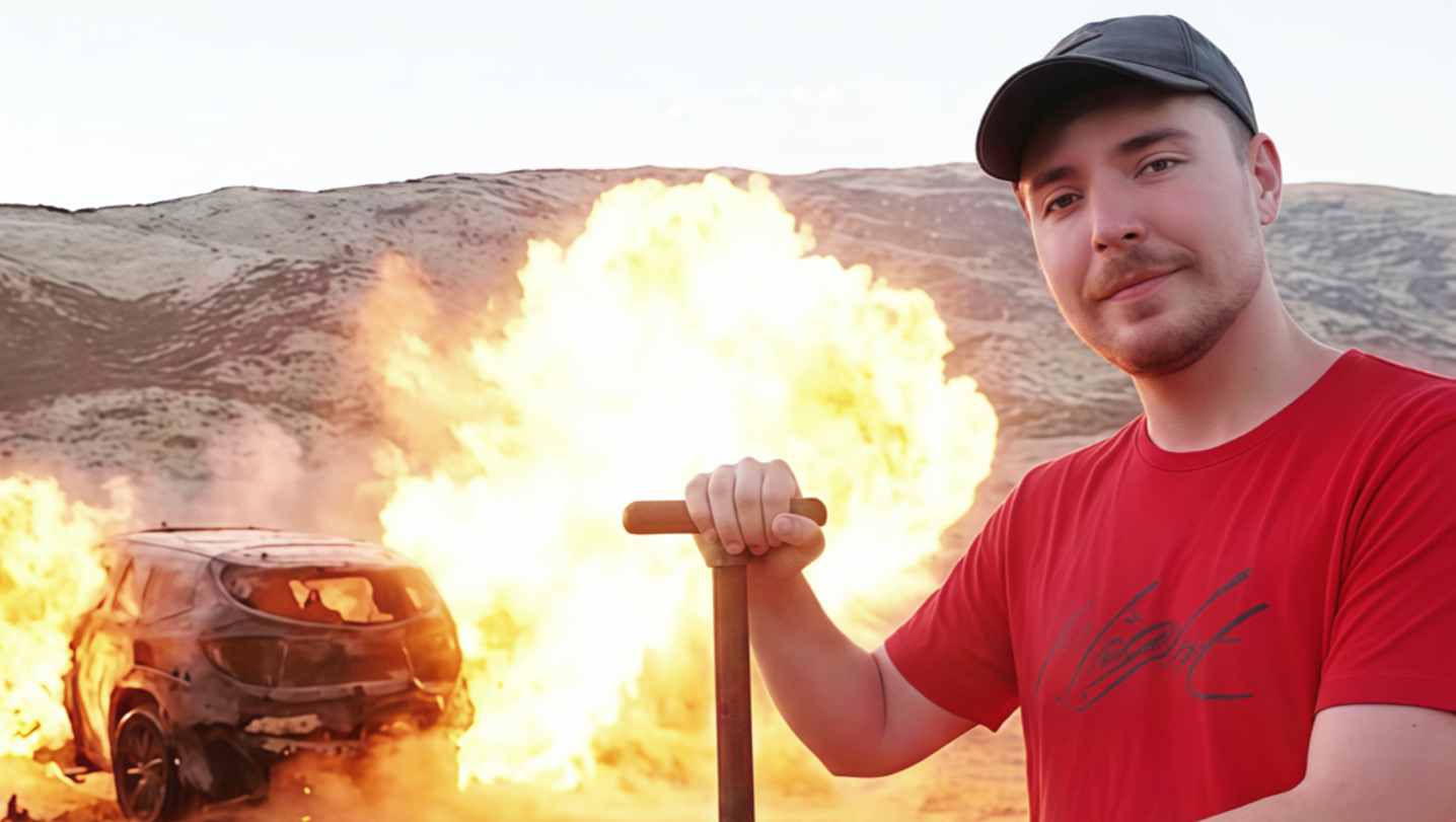 30万美金豪车VS普通轿车，谁能扛住爆炸！？💥 #挑战# #野兽先生# #MrBeast# #vlog# #整活#
