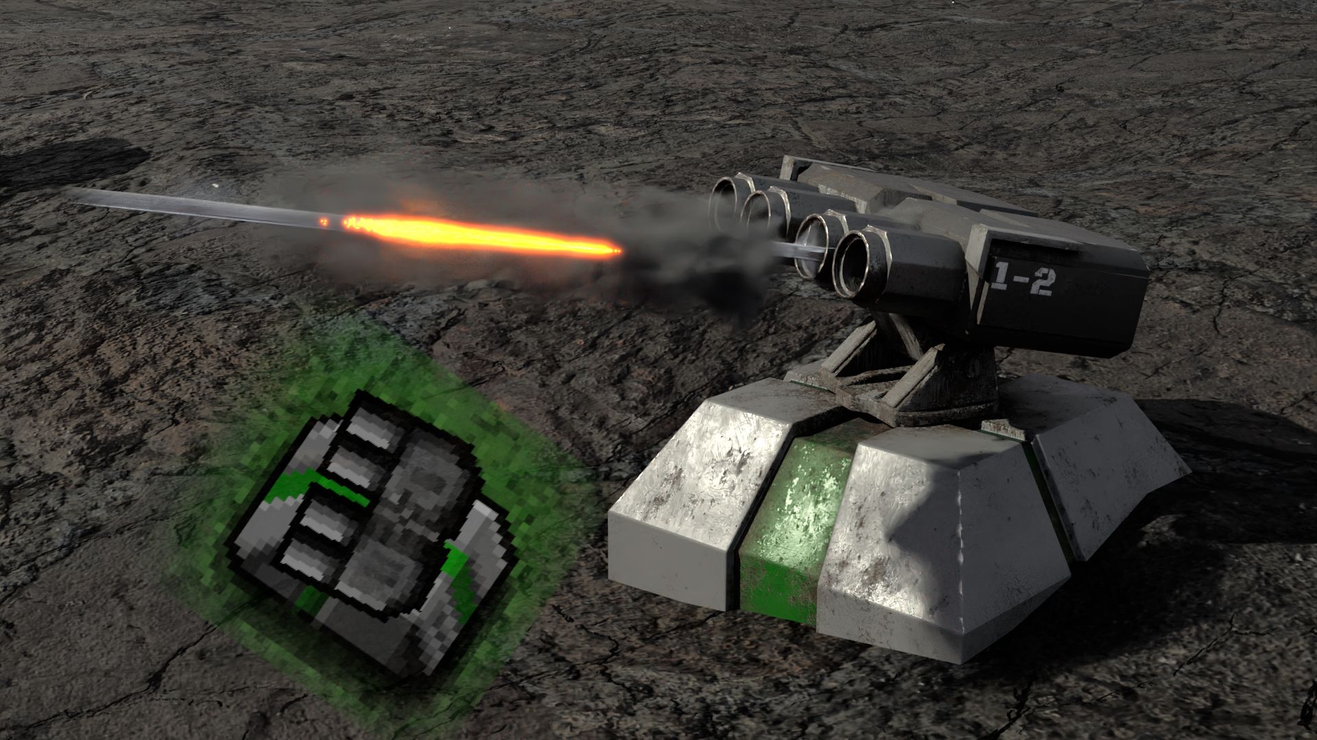 铁锈战争3D化二级防空炮塔的动画，用blender做的