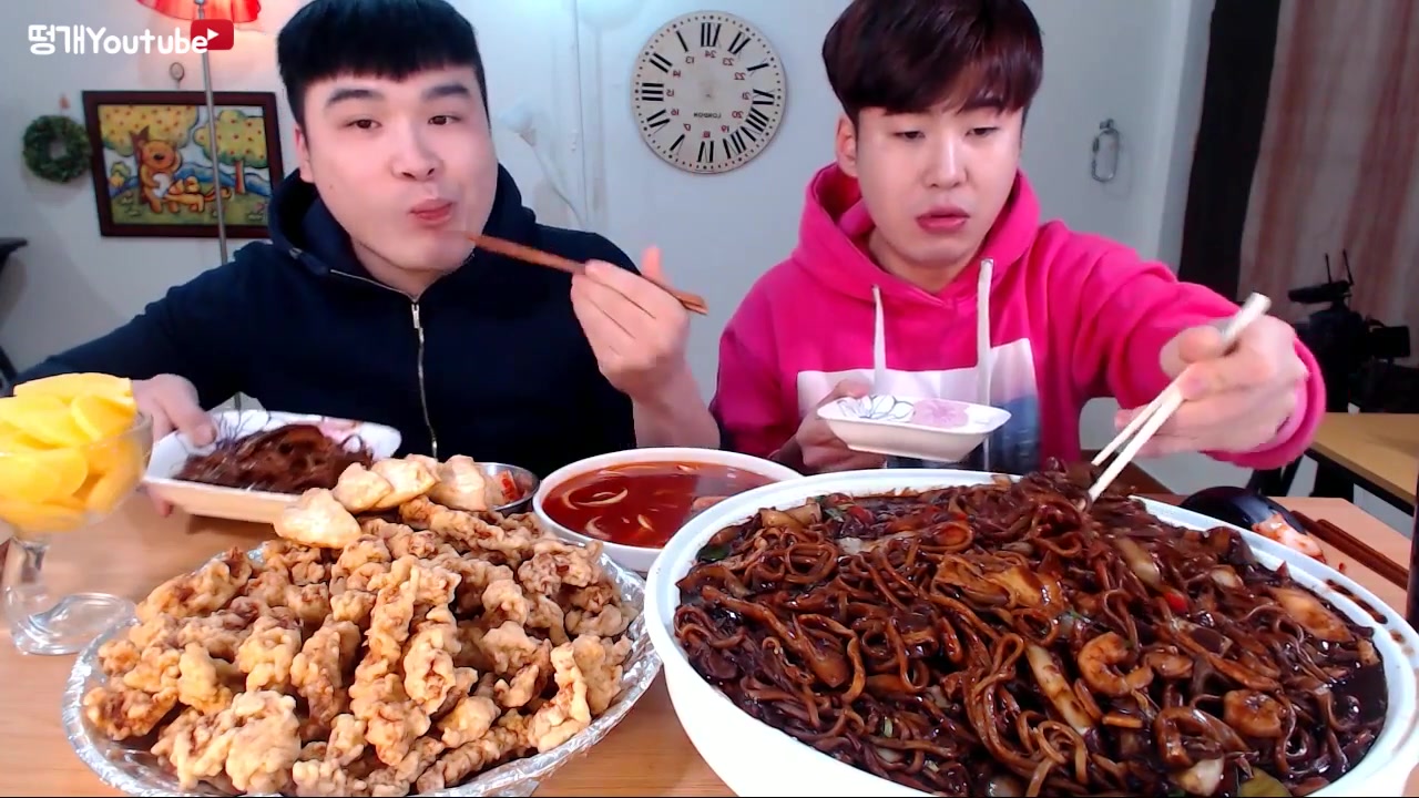 [donkey吃播][兄弟上阵]糖醋肉炸酱面