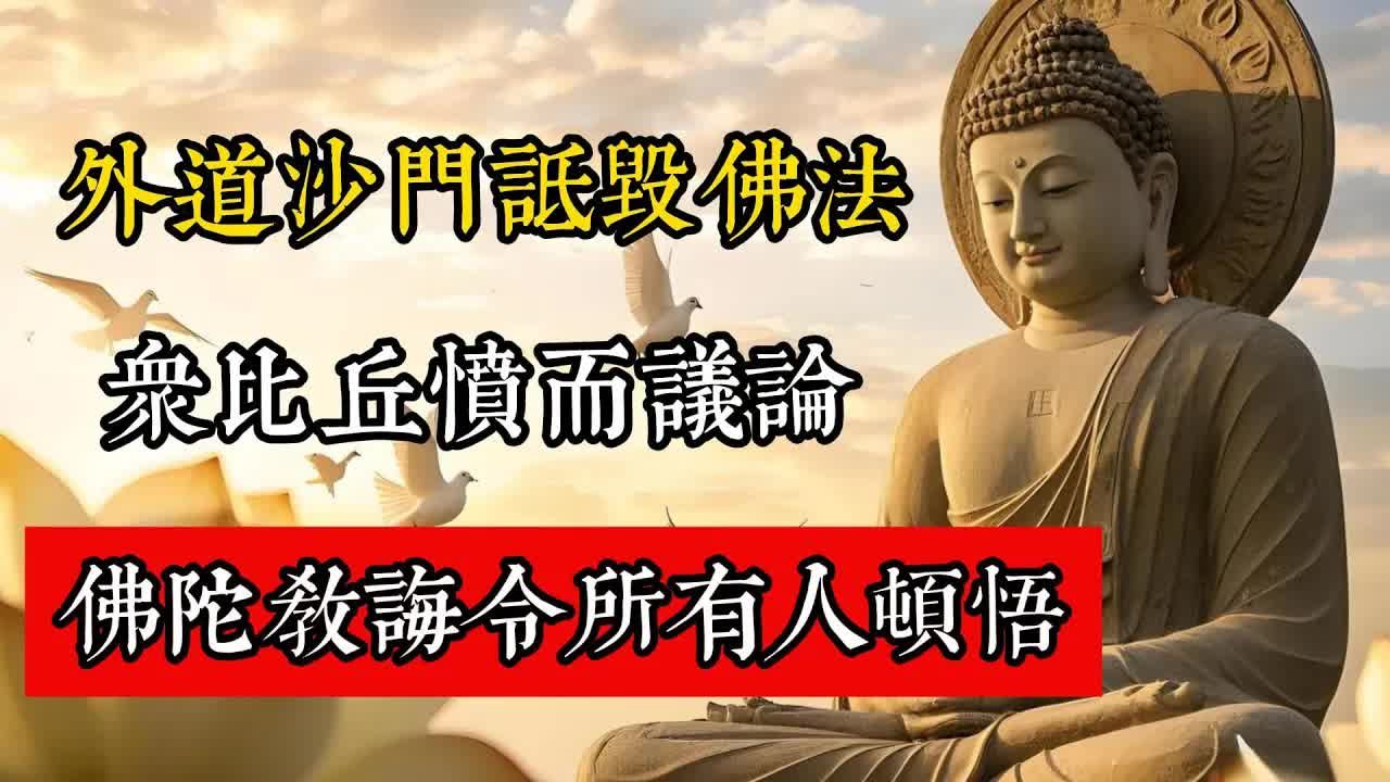 外道沙門師傅詆毀佛法，眾比丘憤而議論，佛陀的教誨令所有人頓悟。#佛教 #佛家 #佛法 #佛學知識 #佛學智慧 #修心修行 #佛教文化 #禪悟人生 #傳統文化