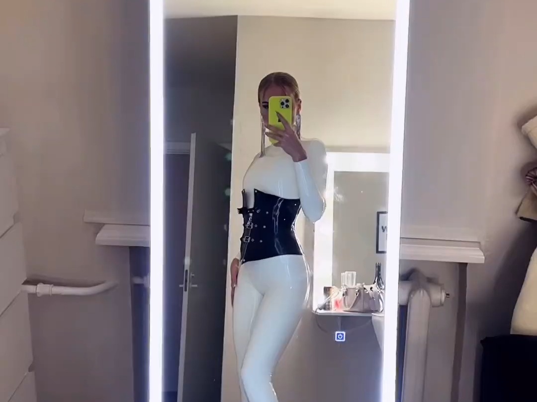 White jumpsuit corset wear