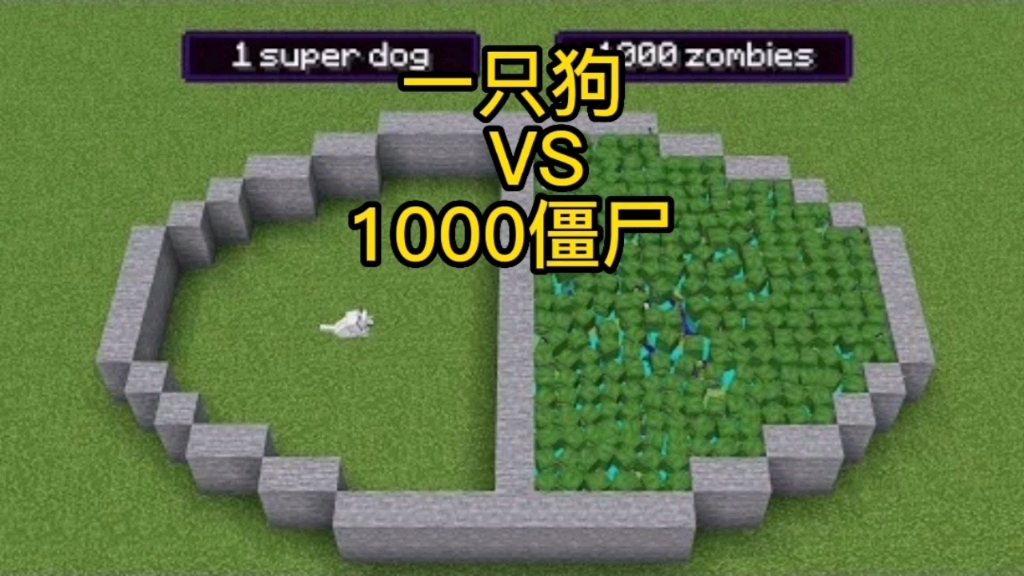 我的世界：玩家用一只狗团灭1000个僵尸