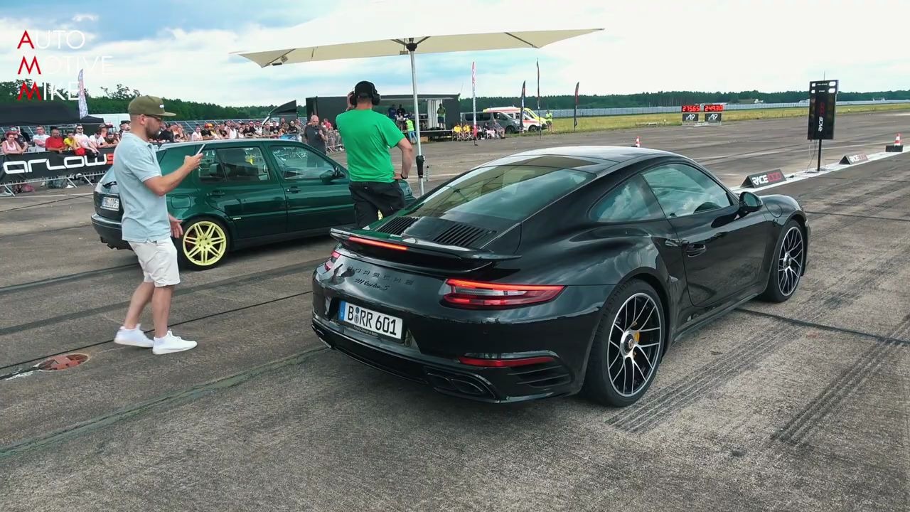 破鞋内战保时捷991turbosvs保时捷9912gt3rs直线对决熊猫桑的斯图加特