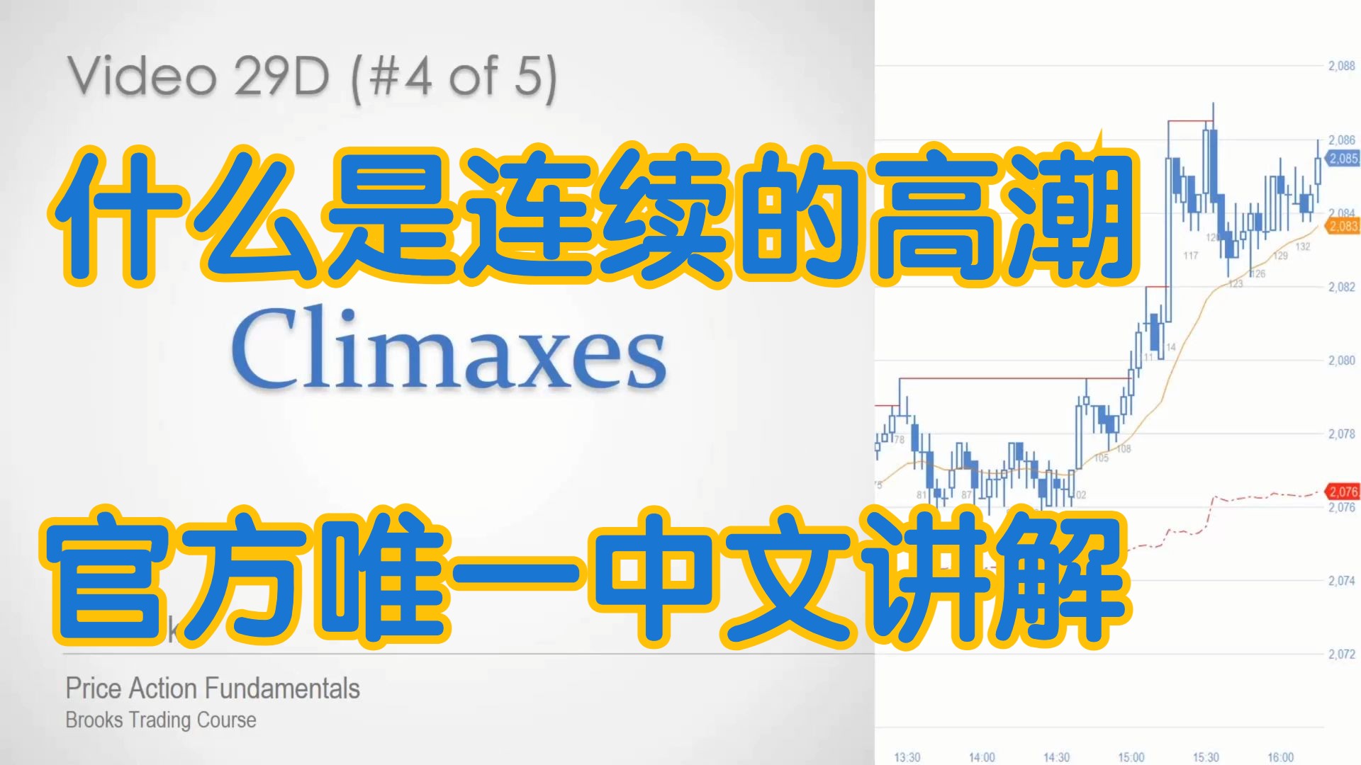 价格行为学 - 29D高潮Climaxes 什么是连续的高潮 - 官方中文配音 AL Brooks阿尔布鲁克斯 ACE COOPER木南