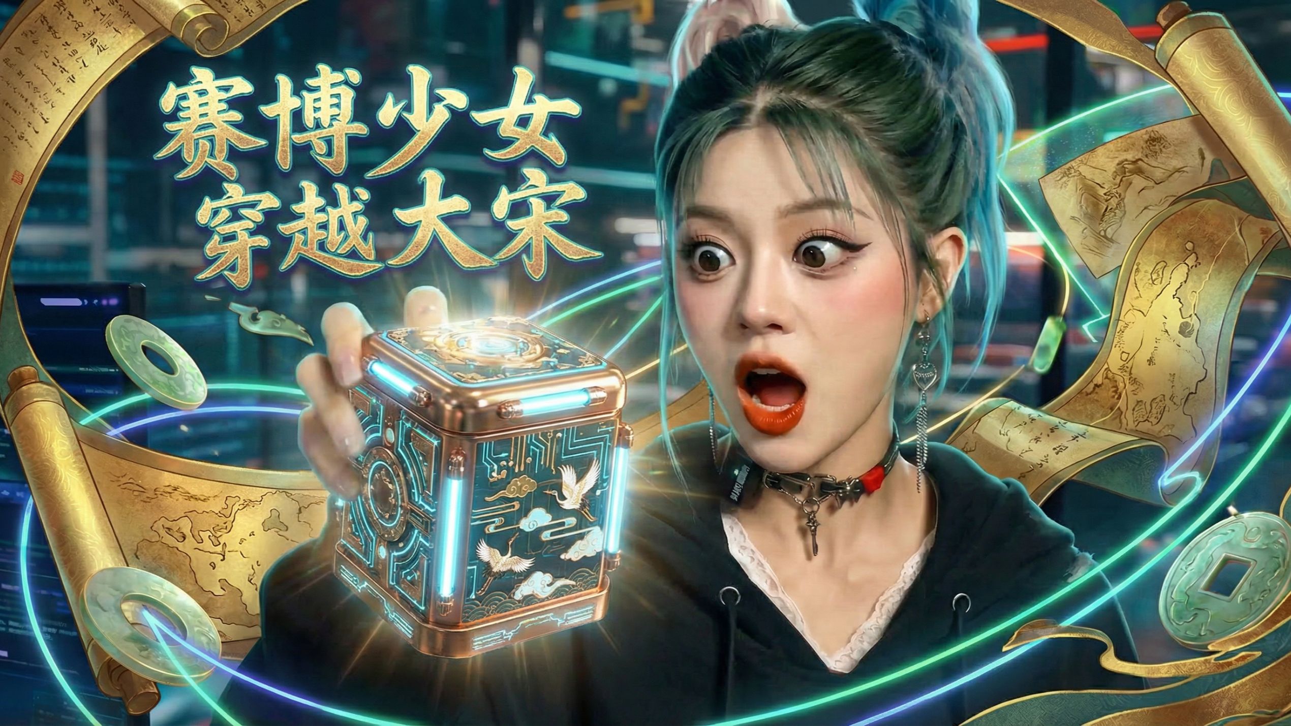一人演活3位宋代女神！朋克少女变身李清照穿越大宋【AI偶像】