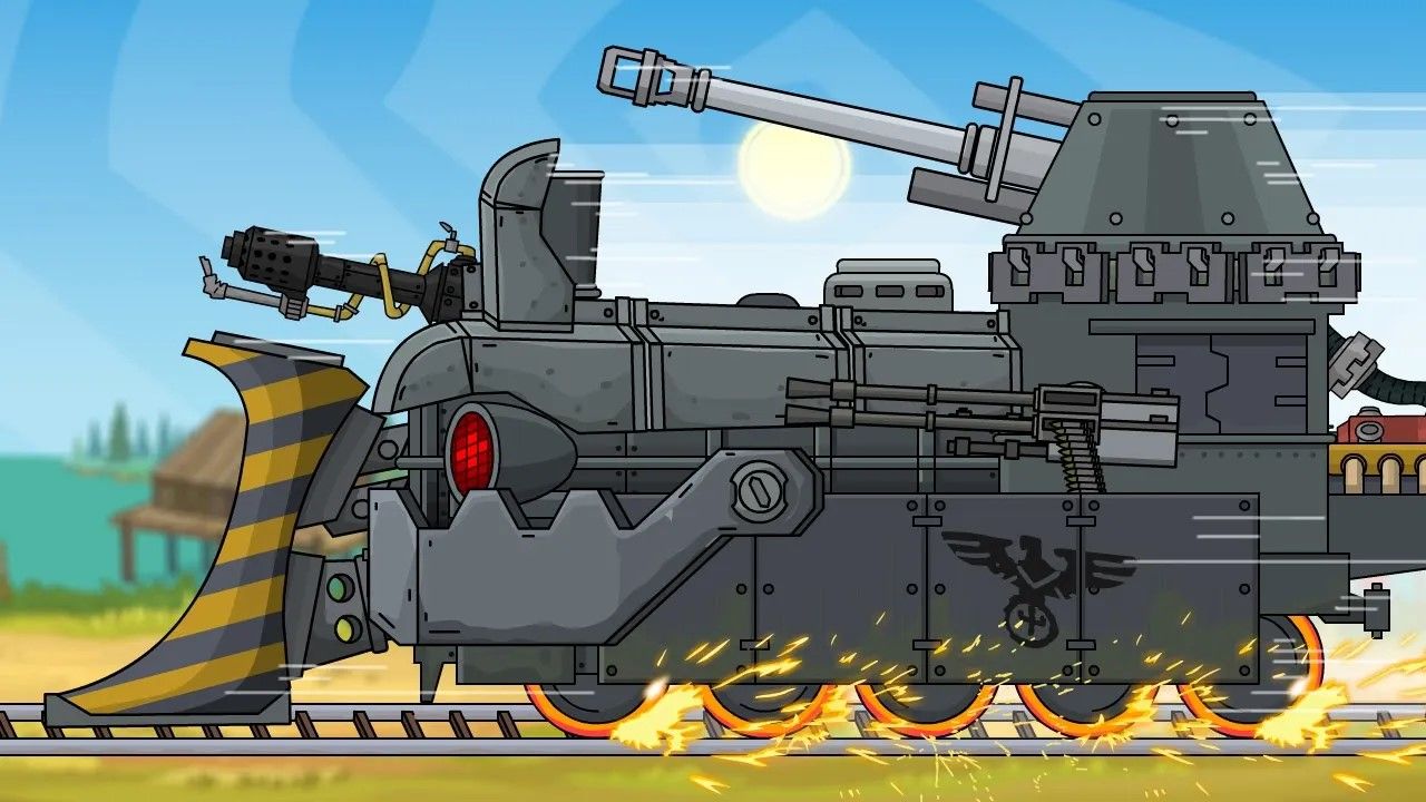 坦克动画，植物怪物坦克大战装甲火车坦克蒸汽怪兽