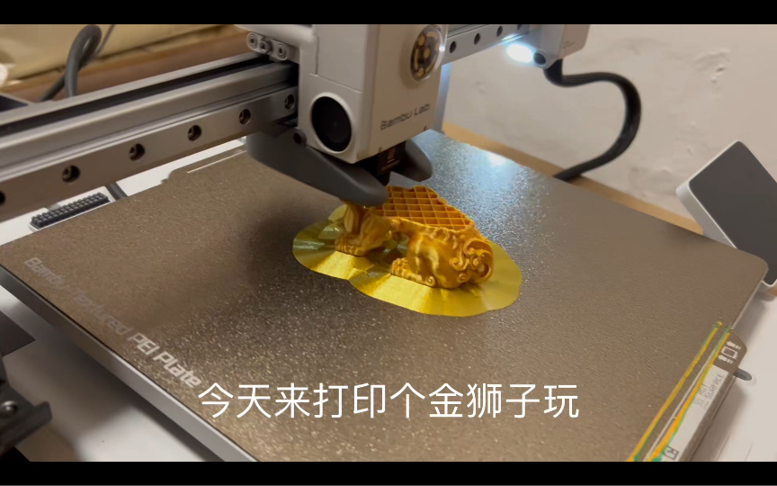 天瑞·丝绸PLA耗材试打3D打印小狮子