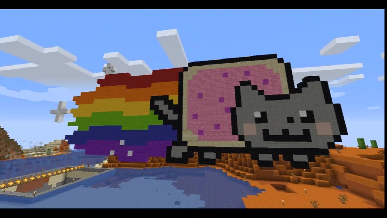 Minecraft 在生存世界建个彩虹猫 哔哩哔哩 つロ干杯 Bilibili