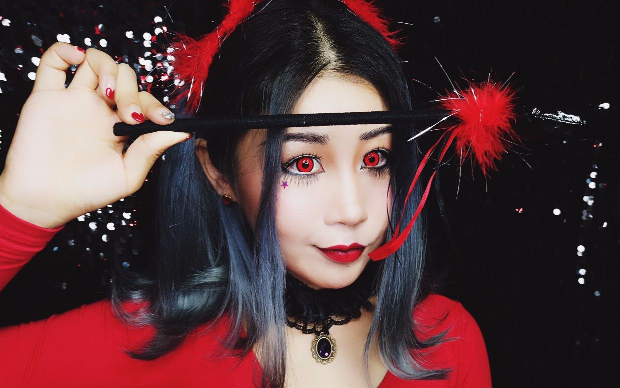 79caca makeup79原创 小恶魔派对妆容_哔哩哔哩)つロ 干杯