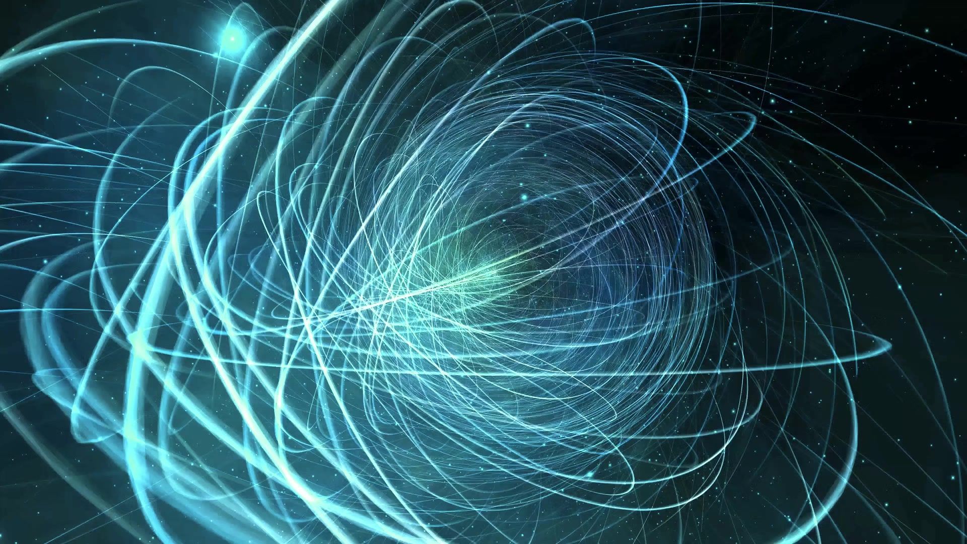 【空镜素材】蓝色科技感粒子线条动态背景