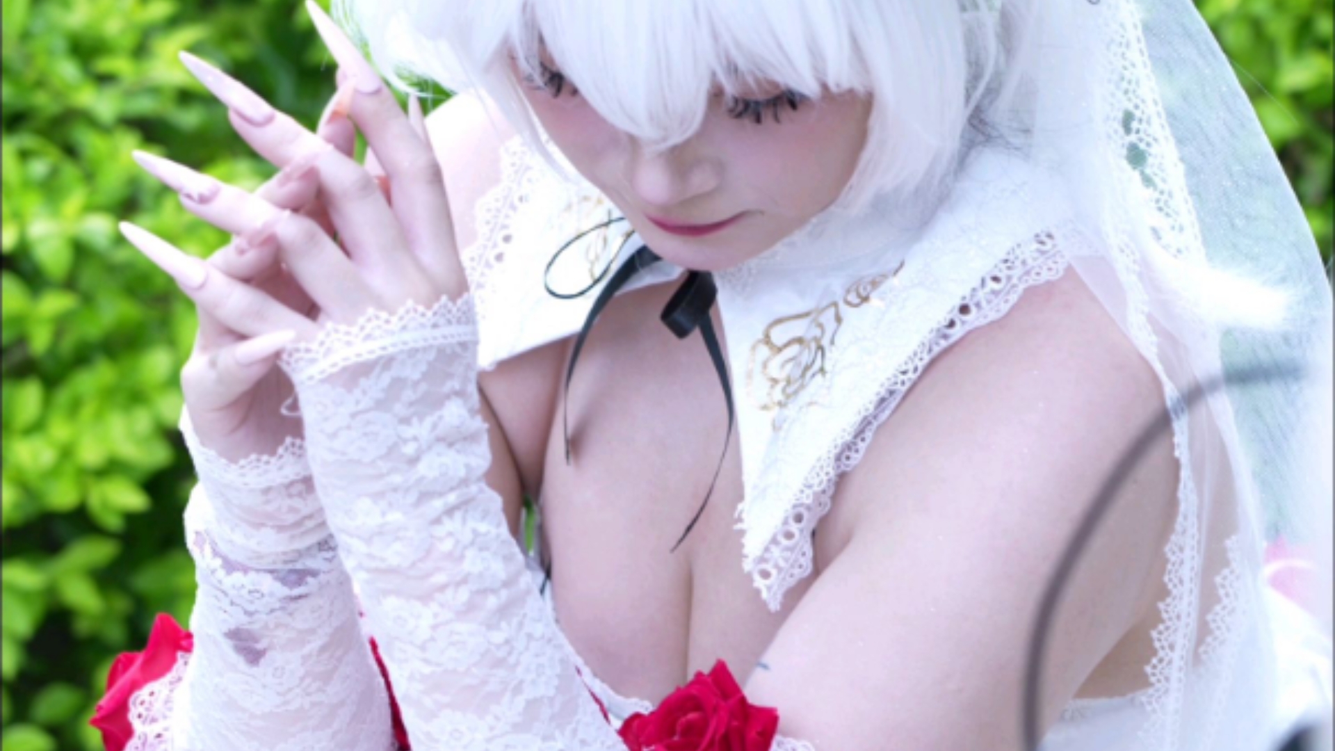 [Delisa Flower Dress Moon Veil Flower Marriage COS] - Also see live dancing. (Still your smile is the cutest)