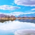 湖面风景蓝天白云空镜视频素材