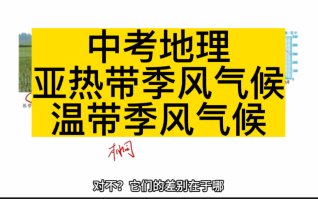 中考地理:如何快速区分亚热带季风气候和温带季风气候