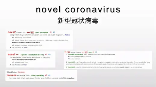 新型冠状病毒的英文表述