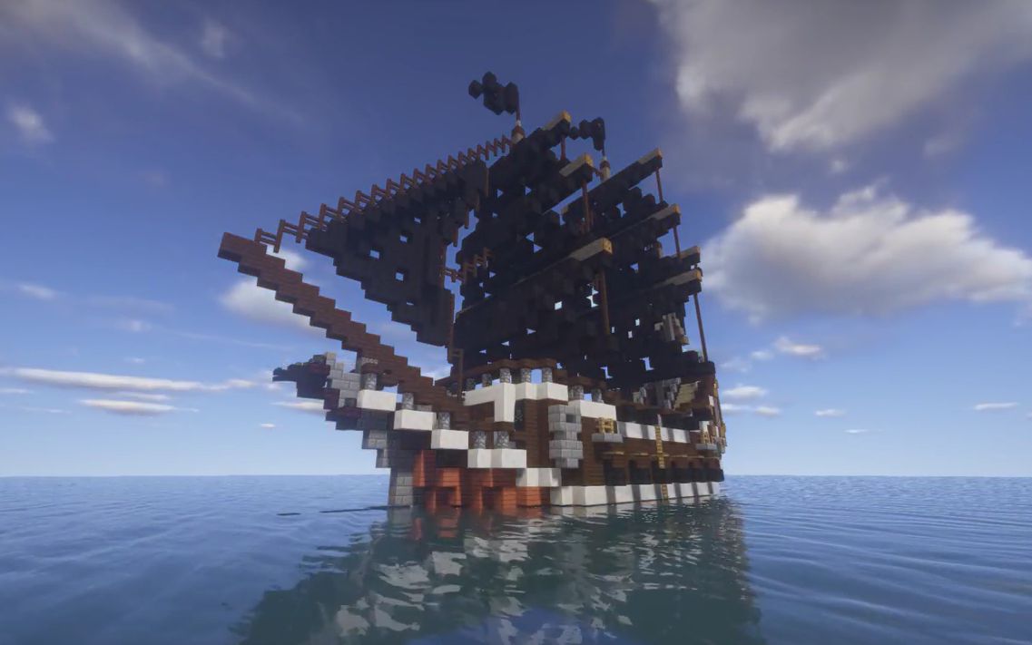 Minecraft 海盗船的建造方法 哔哩哔哩 つロ干杯 Bilibili
