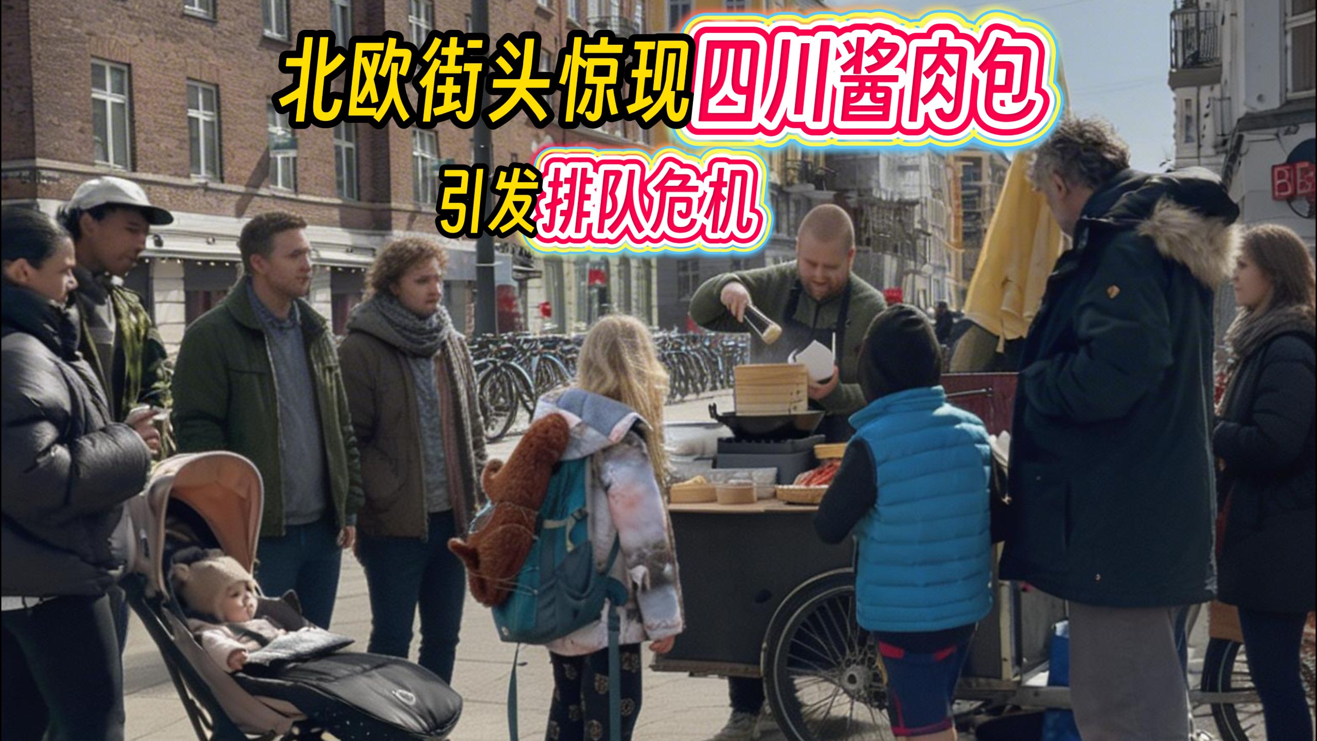 北欧大汉卖四川酱肉包，引起客人不满
