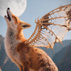 獜 (Lín)    《山海经·东山经》："又南三百里，曰耿山...有兽焉，其状如狐而鱼翼，其名曰獜，其鸣自詨，见则天下大旱。"#此内容由AI生成仅供欣赏