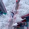 神都洛阳城老君山雪景！五千多年文明史，四千多年建城史，一千五百多年建都史，一百多位帝王在此指点江山，这里就是千年帝都洛阳城，老君山，道教圣地，老子李耳在此悟道