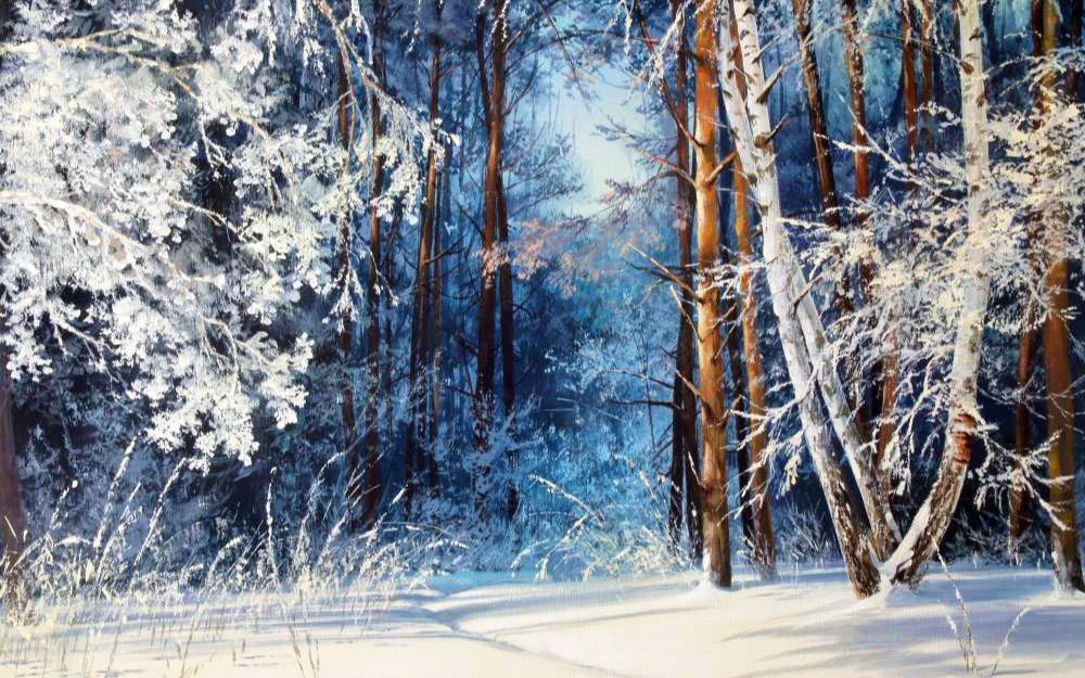 yushkevichvictor写实风景画冬天的森林