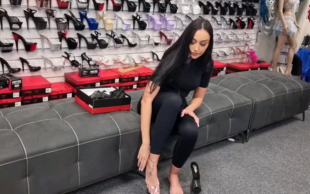 Ashley Unboxing ADORE-701CG Black Confetti Glitter 7 inch Heels