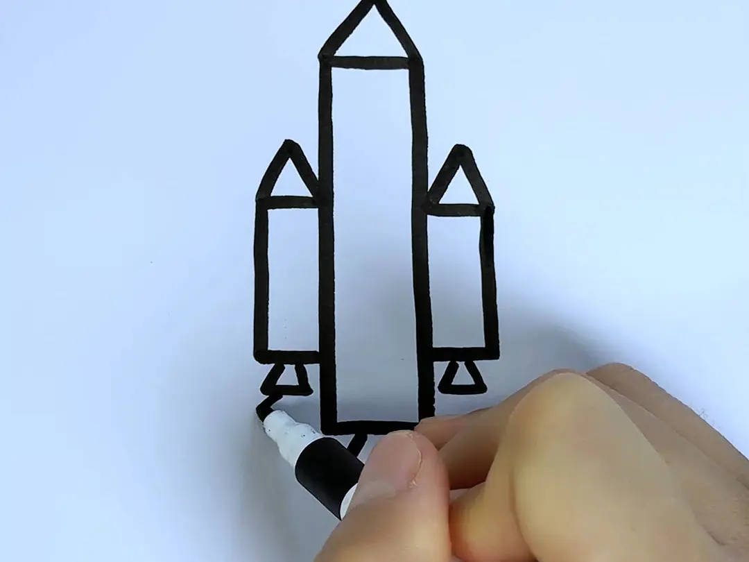 简单的火箭简笔画，试试吧