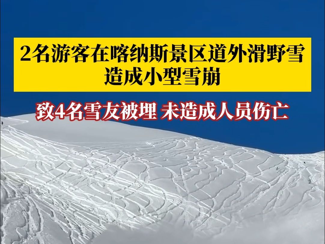 新疆2名游客滑野雪造成小型雪崩,4名雪友被埋,幸无人员伤亡哔哩哔哩bilibili