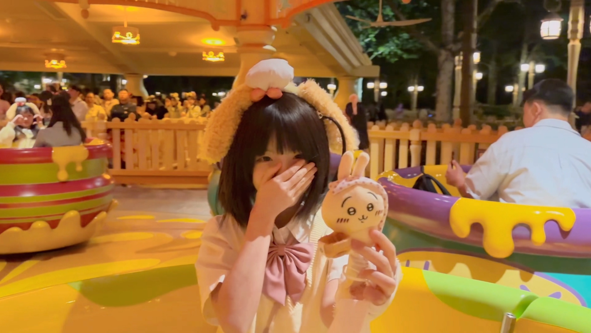 Ride the spinning cup with your baby in the happiest of places