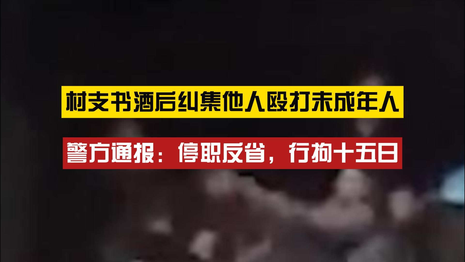 河南一村支书酒后纠集他人殴打未成年人?警方通报:村支书停职,与其子被行拘15日罚款1000元哔哩哔哩bilibili