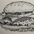 黑白装饰画单体汉堡