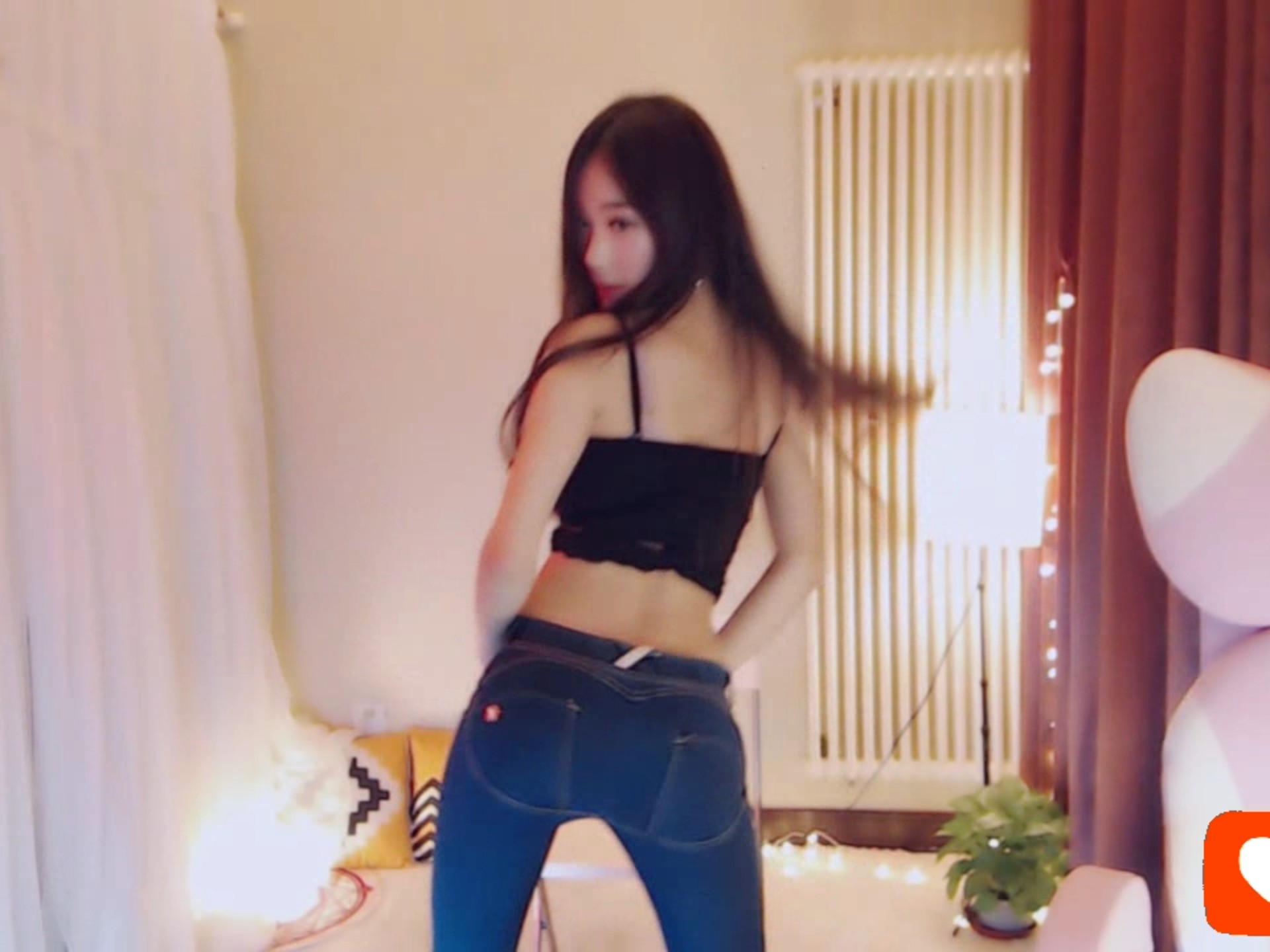 紧身牛仔裤韩舞