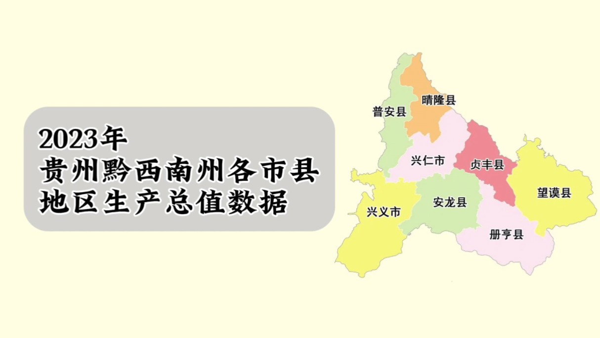 贵州黔西南州各市县2023年GDP数据：兴义市第一，兴仁市增速最快