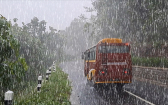 春天，走在暴雨里，解压放松淋雨印尼农村