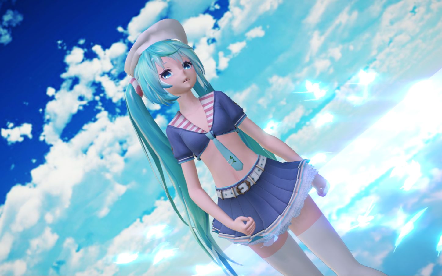 【壁纸系列】miku蓝天系,每个人心中都应该有件水手服