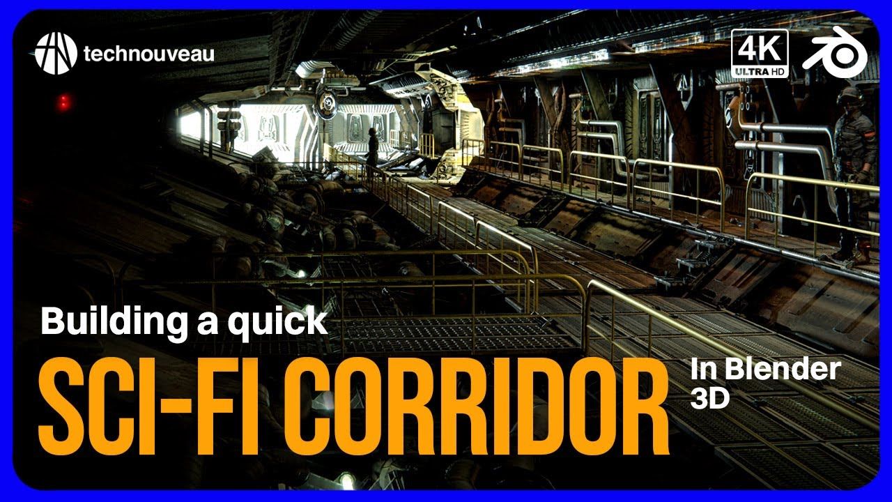 Blender 3D科幻走廊：快速出“够好”概念，迭代先行